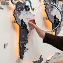 3D LED / LUMINOUS Wooden World Map 3.0 Nordik by Enjoy The Wood
