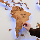 3D LED Wooden World Map 3.0 Oak by Enjoy The Wood