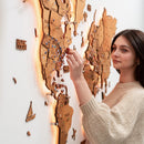 3D LED Wooden World Map 3.0 Oak by Enjoy The Wood