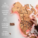 3D LED Wooden World Map 3.0 Oak by Enjoy The Wood