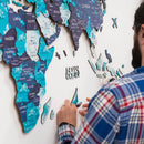3D LED / LUMINOUS Wooden World Map 3.0 Ocean by Enjoy The Wood