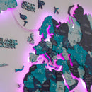 3D LED / LUMINOUS Wooden World Map 3.0 Ocean by Enjoy The Wood