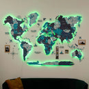 3D LED / LUMINOUS Wooden World Map 3.0 Ocean by Enjoy The Wood