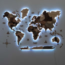 3D LED Wooden World Map 3.0 Smokey
