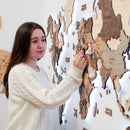 3D LED Wooden World Map 3.0 Smokey