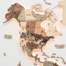 3D LED Wooden World Map 3.0 Smokey