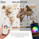 3D LED Wooden World Map 3.0 Smokey