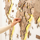 3D LED Wooden World Map 3.0 Terra