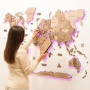 3D LED Wooden World Map 3.0 Terra