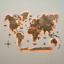 3D LED Wooden World Map 3.0 Terra