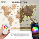 3D LED Wooden World Map 3.0 Terra