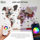 3D LED / LUMINOUS Wooden World Map 3.0 Urban