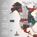 3D LED / LUMINOUS Wooden World Map 3.0 Urban