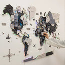 3D LUMINOUS LED Wooden World Map 2.0 Nordik by Enjoy The Wood