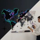 3D LUMINOUS LED Wooden World Map 2.0 Nordik by Enjoy The Wood