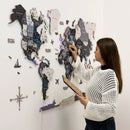 3D LUMINOUS LED Wooden World Map 2.0 Nordik by Enjoy The Wood
