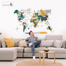 3D Wooden World Map Country
