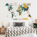 3D Wooden World Map Country