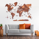 3D Wooden World Map Oak (for US only)