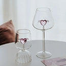 3d rose champagne flute glass – dining room pink flower goblet by Decorbites