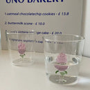 3d rose glass breakfast cup kitchen pink & green floral mug by Decorbites