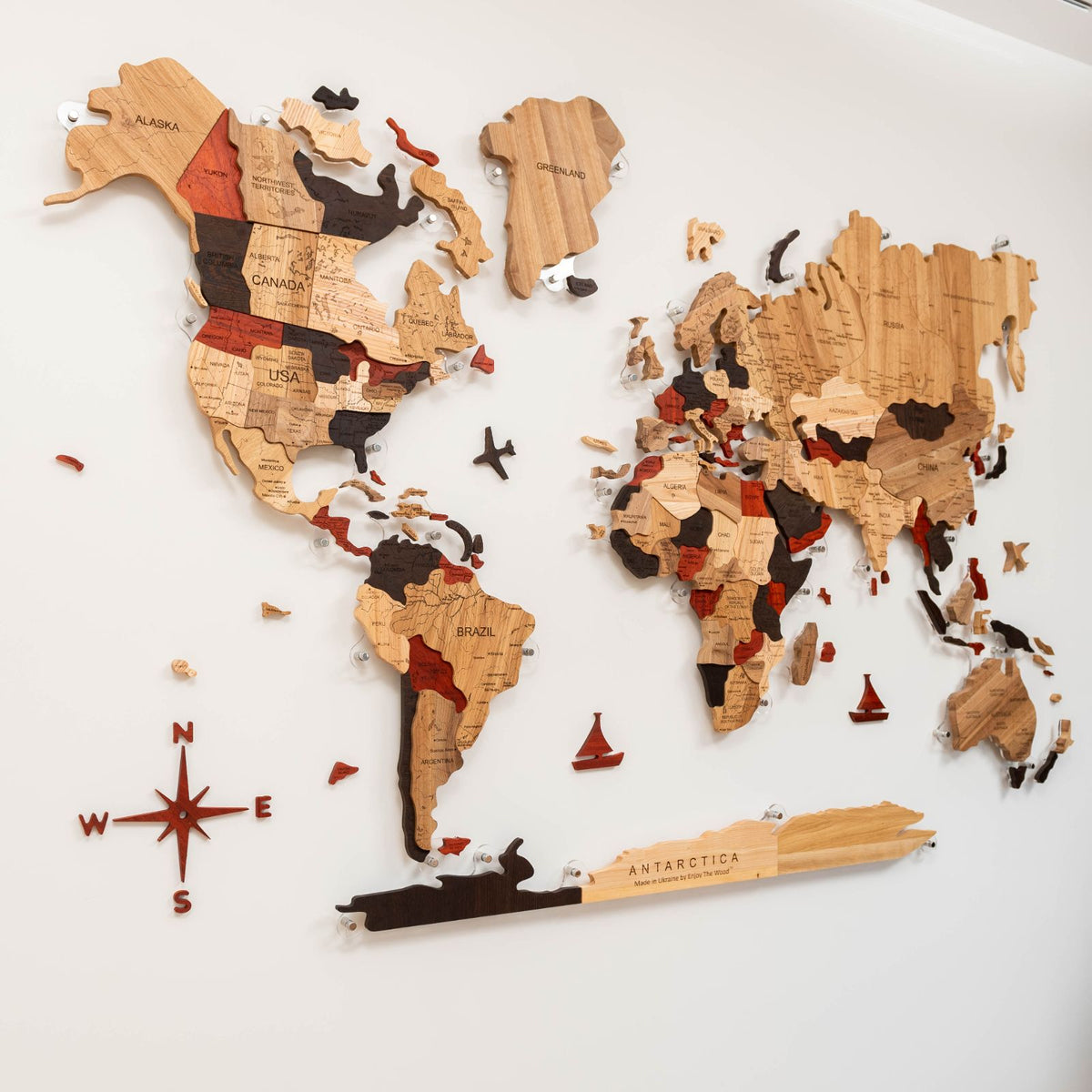 3D Solid Wooden World Map, photo 11 of 21