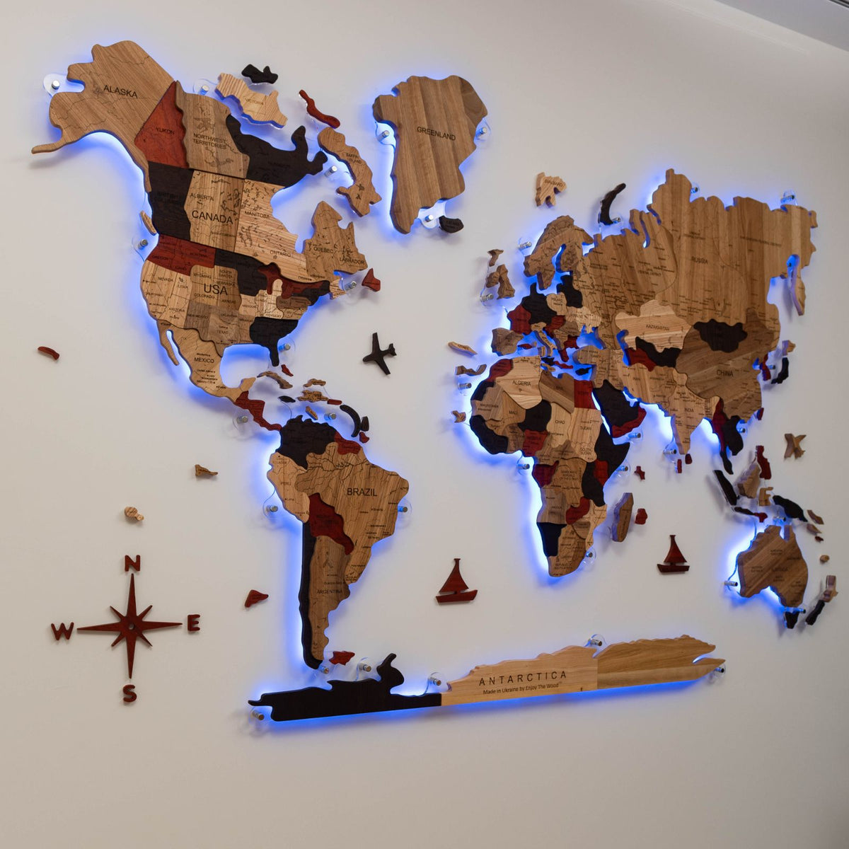 3D Solid Wooden World Map, photo 12 of 21