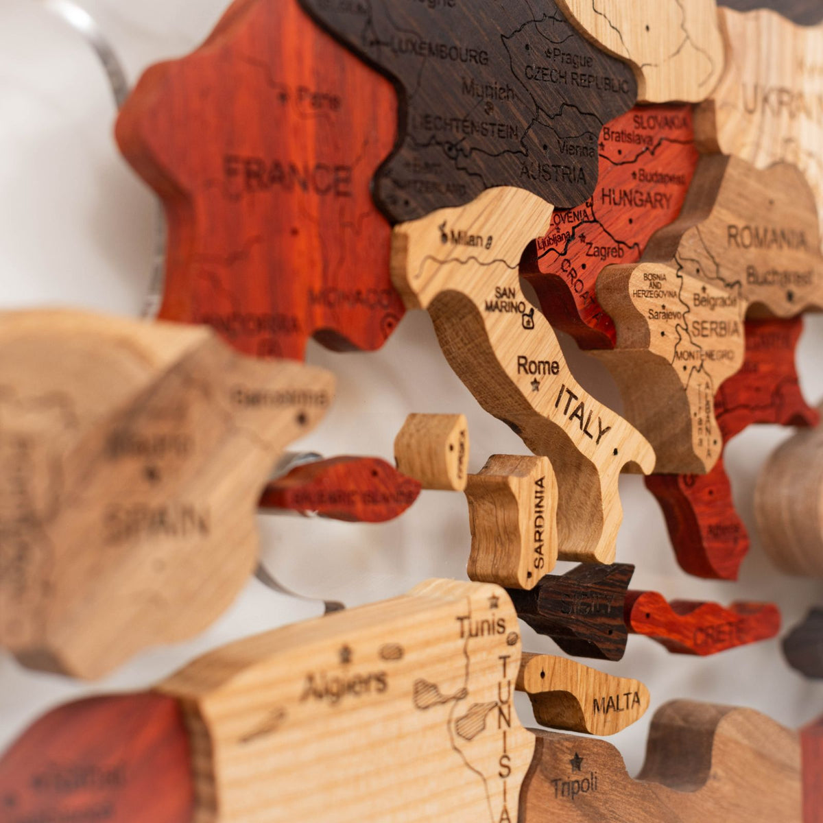 3D Solid Wooden World Map, photo 6 of 21