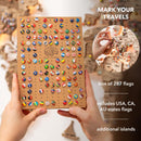 3D Solid Wooden World Map - Walnut