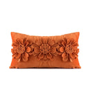 3d velvet flower pillow covers yellow & beige living room decor by Decorbites