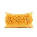 3d velvet flower pillow covers yellow & beige living room decor by Decorbites