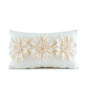 3d velvet flower pillow covers yellow & beige living room decor by Decorbites