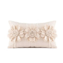 3d velvet flower pillow covers yellow & beige living room decor by Decorbites