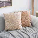 3d velvet flower pillow covers yellow & beige living room decor by Decorbites