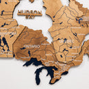 3D Wooden Map of Canada – Oak