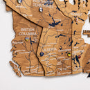 3D Wooden Map of Canada – Oak
