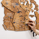 3D Wooden Map of Canada – Oak