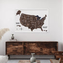 3D Wooden USA Map on Board Dark Walnut by Enjoy The Wood