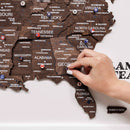 3D Wooden USA Map on Board Dark Walnut by Enjoy The Wood