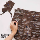 3D Wooden USA Map on Board Dark Walnut by Enjoy The Wood