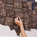 3D Wooden USA Map on Board Dark Walnut by Enjoy The Wood