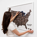 3D Wooden USA Map on Board Dark Walnut by Enjoy The Wood