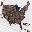 3D Wooden USA Map on Board Dark Walnut by Enjoy The Wood
