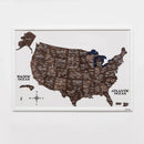 3D Wooden USA Map on Board Dark Walnut by Enjoy The Wood