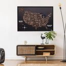 3D Wooden USA Map on Board Dark Walnut by Enjoy The Wood
