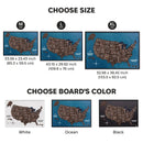 3D Wooden USA Map on Board Dark Walnut by Enjoy The Wood