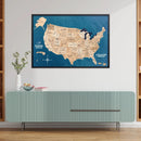 3D Wooden USA Map on Board Gold by Enjoy The Wood