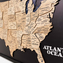 3D Wooden USA Map on Board Gold by Enjoy The Wood