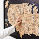 3D Wooden USA Map on Board Gold by Enjoy The Wood