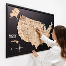 3D Wooden USA Map on Board Gold by Enjoy The Wood